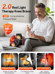 HALIDODO knee brace red light therapy 660-850nm highlights targeted home treatment