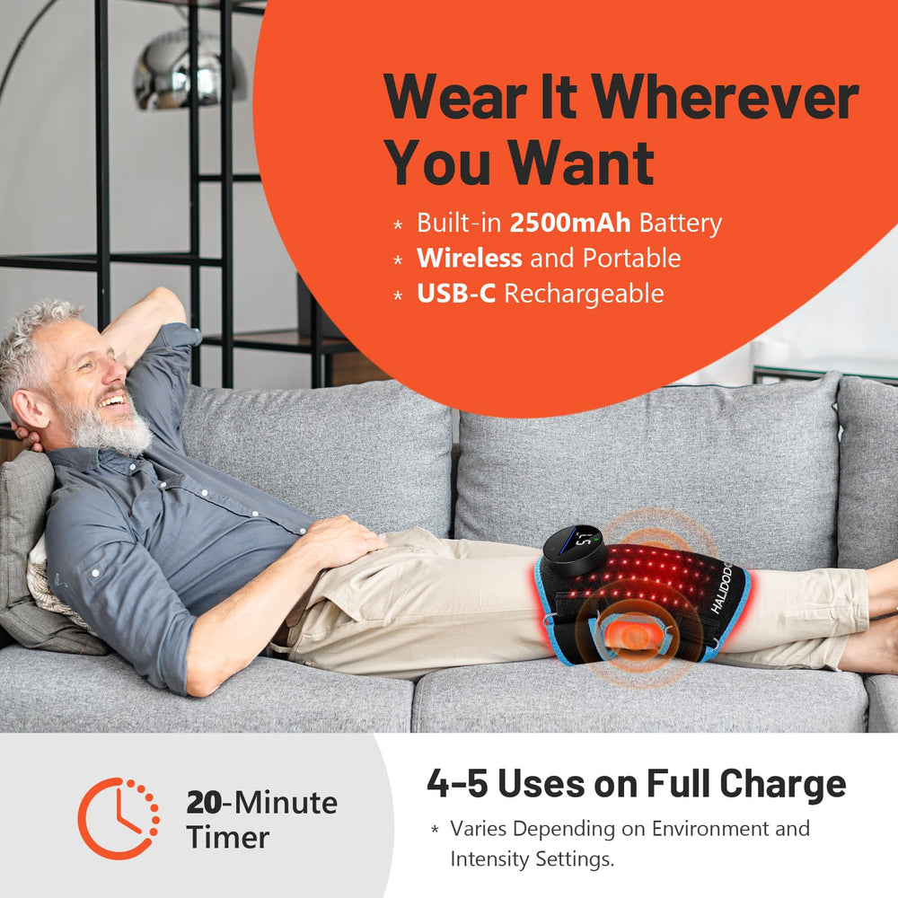HALIDODO knee brace includes USB charging cable for easy recharging.