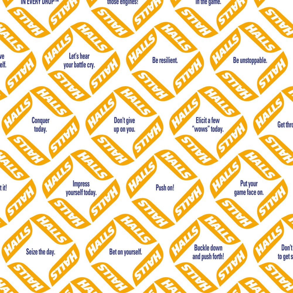 Resealable packaging of HALLS Defense citrus drops emphasizes easy portability