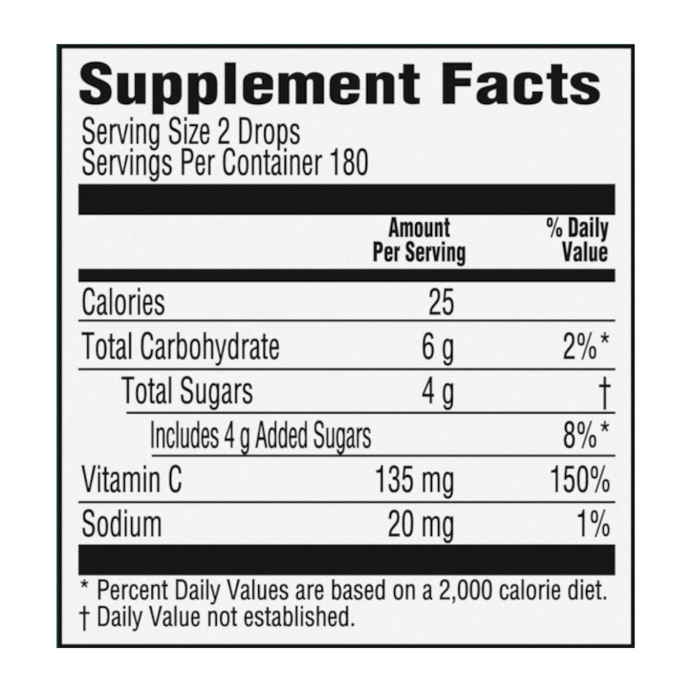 Two drops portion of HALLS Defense citrus drops demonstrates daily serving size
