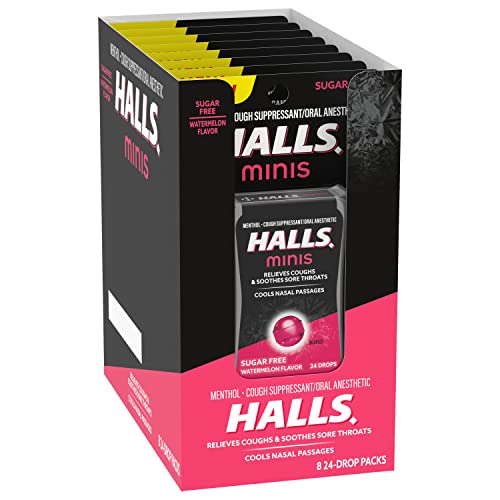 HALLS Minis Watermelon drops ready in bag.