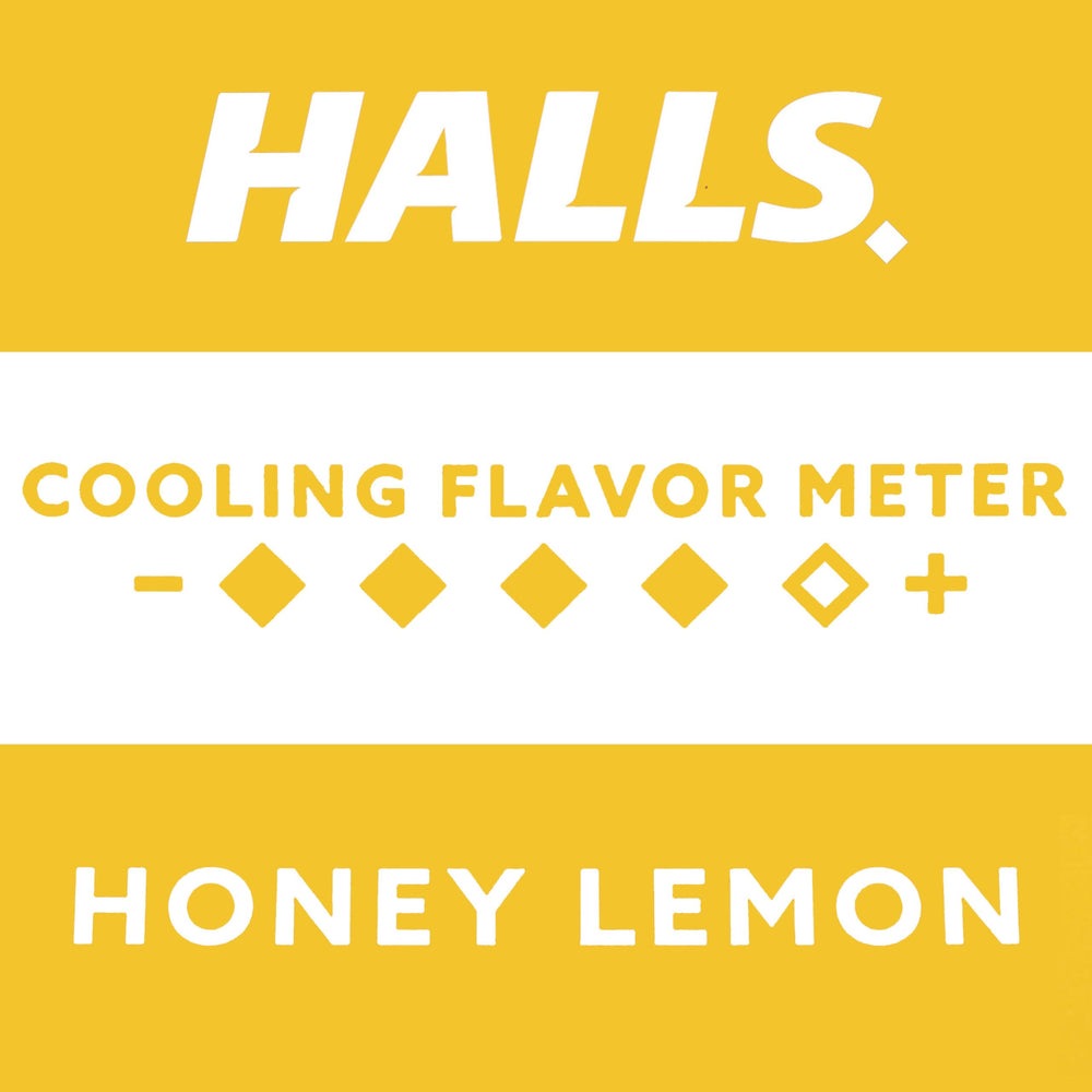 HALLS Relief honey lemon flavor closeup with sensory appeal.
