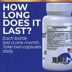 Hallusa Natural energy support bottle label highlighting daily energy benefits