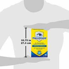 Macushield display on a shelf for home wellness