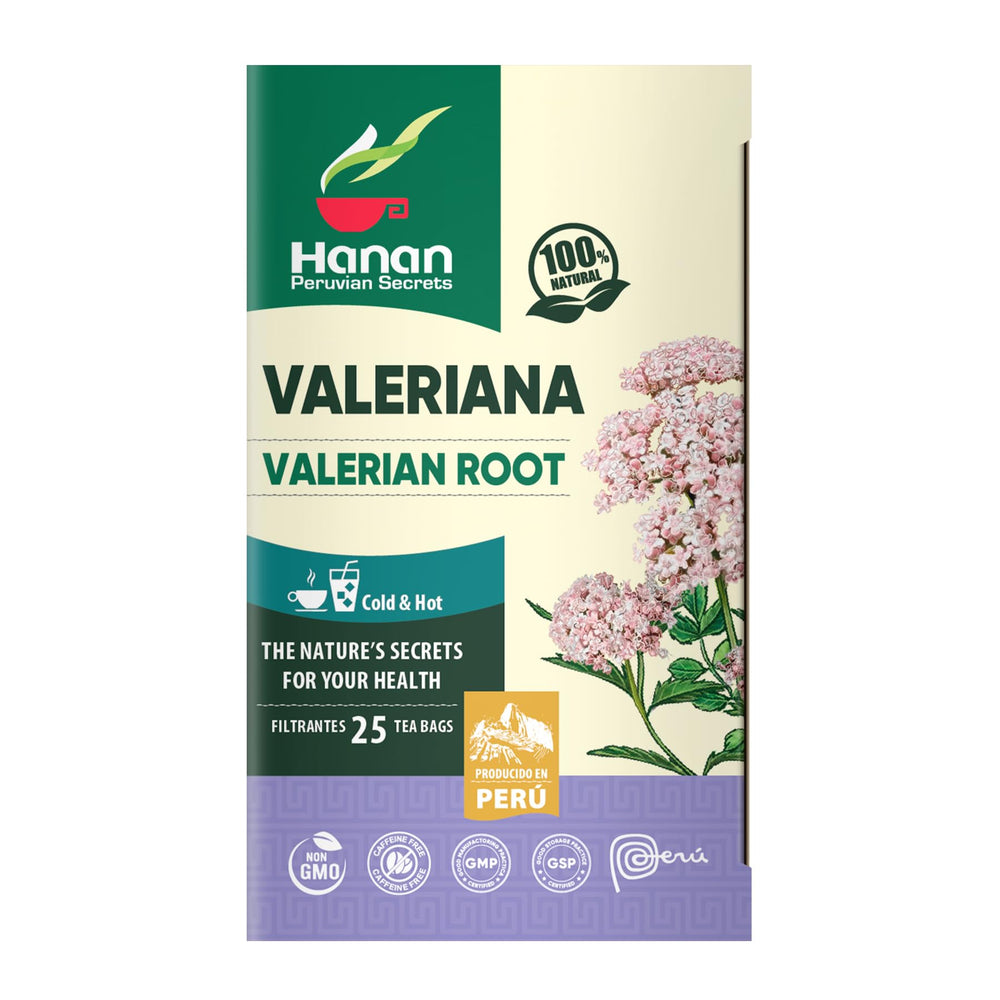 Three-pack display of Hanan Valeriana Herbal Tea