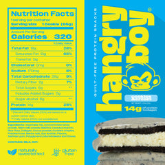 Hangryboy White Chocolate Peanut Butter cookie close-up with creamy filling and protein