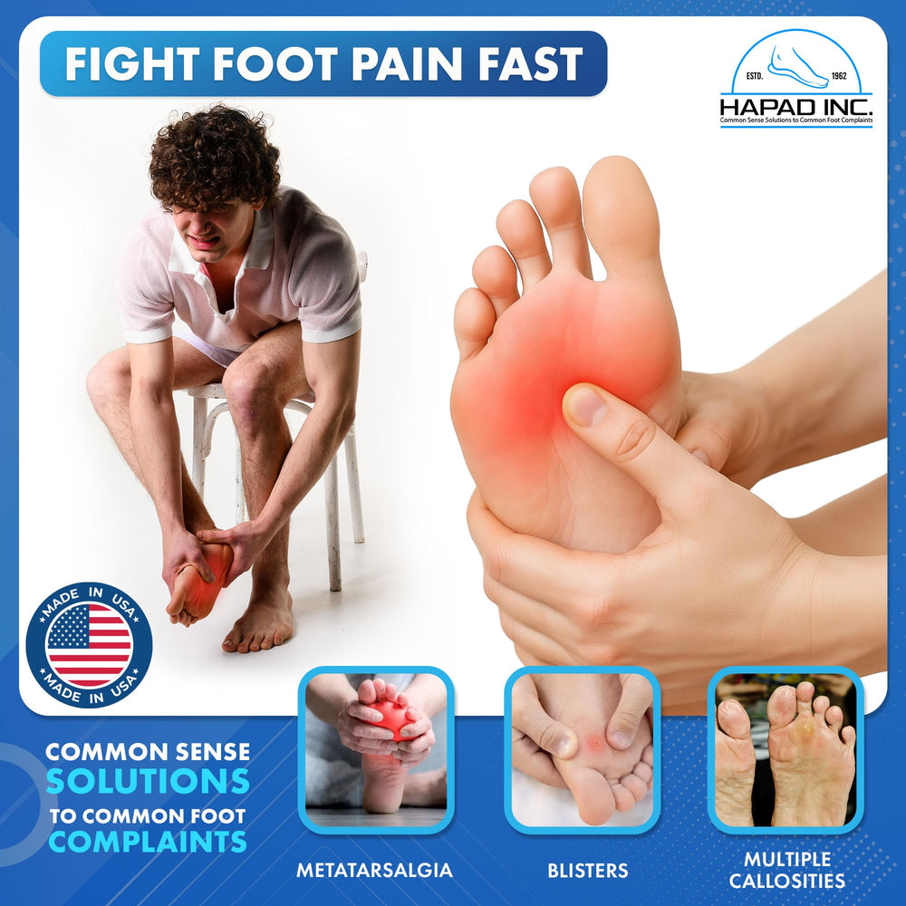 HAPAD metatarsal pad adhesive stays in place during activity.