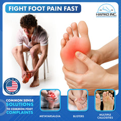 HAPAD metatarsal pad adhesive stays in place during activity.