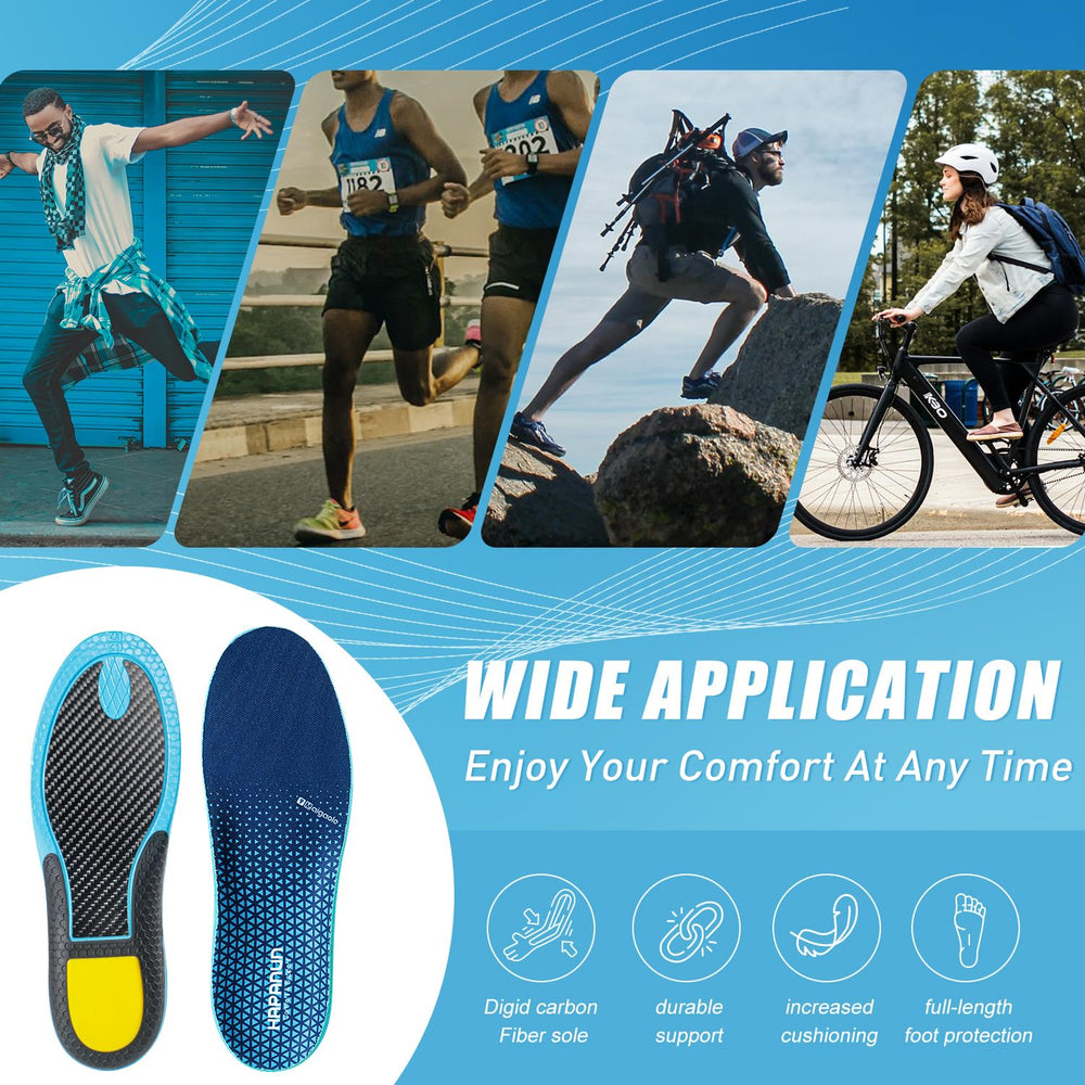 HAPANUN running setup showing arch support for long-distance comfort.