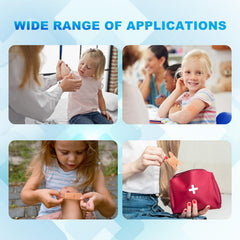 Non-stick pad on Happy Cheers bandages supports easy dressing changes