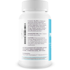 Happy Health Marketplace Pro Nasal bottle back label with probiotic strains and usage tips.