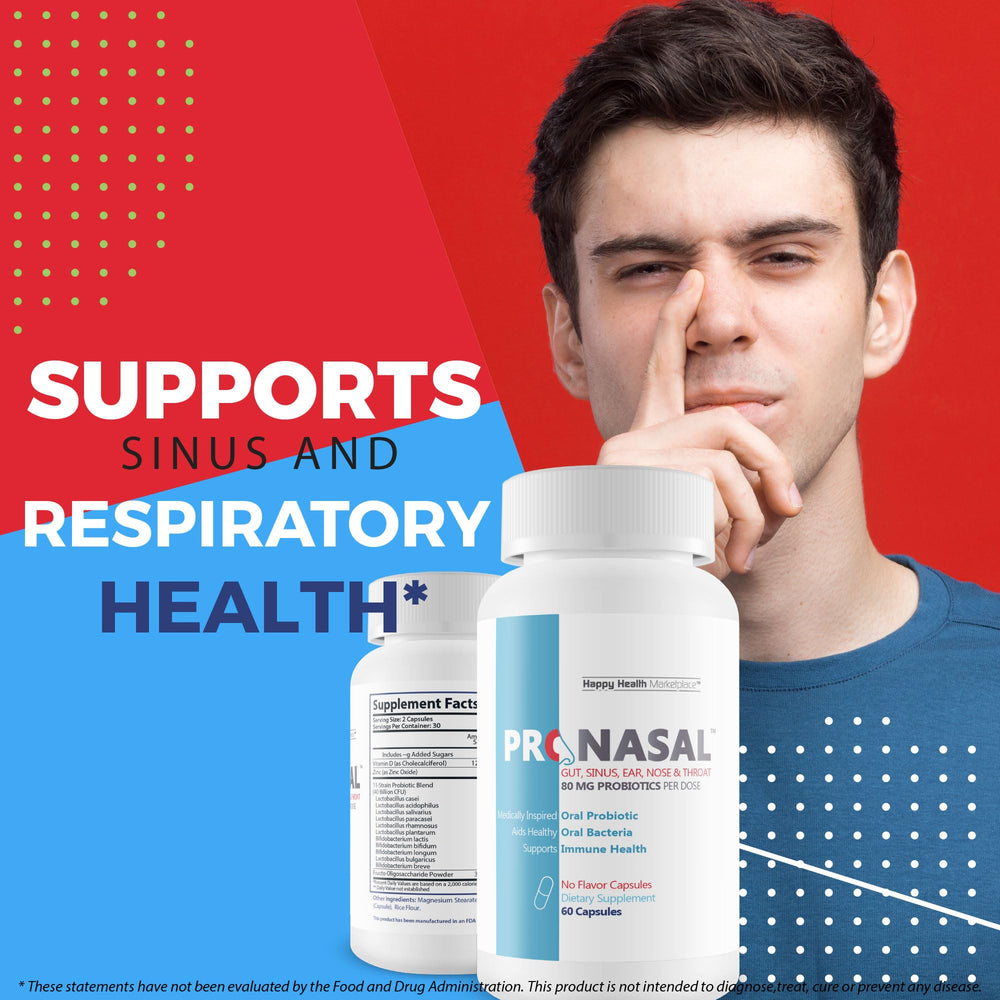 Happy Health Marketplace Pro Nasal proudly made in the USA packaging badge.