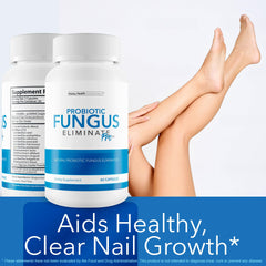 Happy Health Marketplace Probiotic Fungus Eliminate Pro packaging highlighting USA manufacturing.