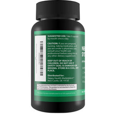Happy Health Nervous System Savior capsules arranged neatly for daily routines