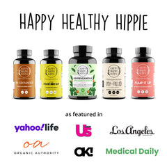 Lifestyle image of Go With The Flow on a nightstand with wellness items