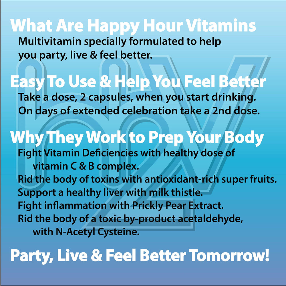 Happy Hour Vitamins prickly pear cactus extract emphasis for energy support.