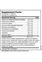 Hardy Nutritionals Balanced Free-Form Aminos bottle back with usage details