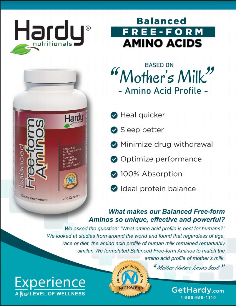 Hardy Nutritionals Balanced Free-Form Aminos packaging box for on the go use