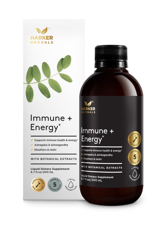 Harker Herbals Immune Energy Syrup bottle for daily immune support.