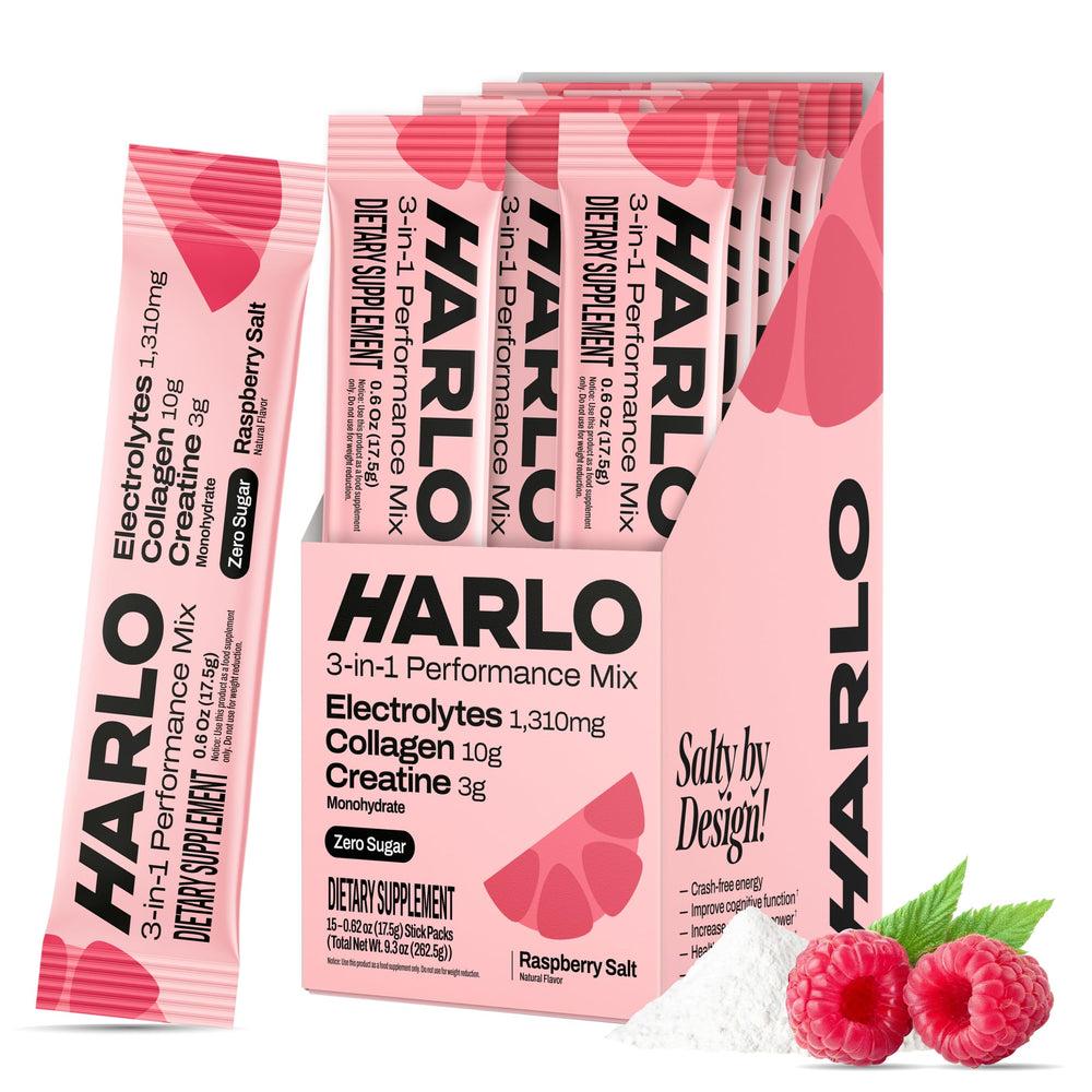 Harlo 3-in-1 Electrolyte Powder tub for quick workout hydration