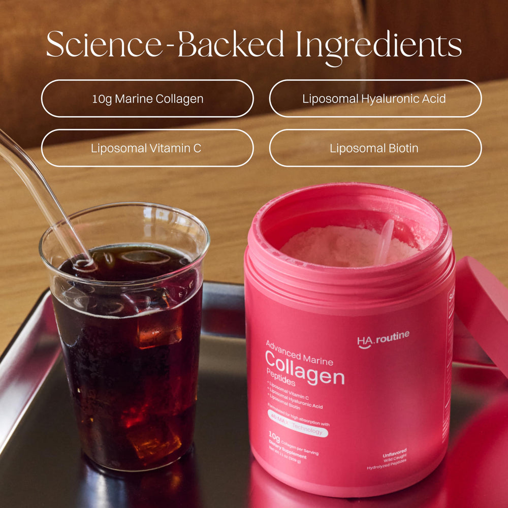 Haroutine Advanced Marine Collagen dissolving easily in liquid for smooth blending.