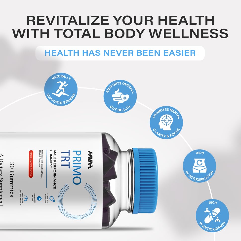 Havah Primo TRT bottle with glass scene conveying a simple daily ritual