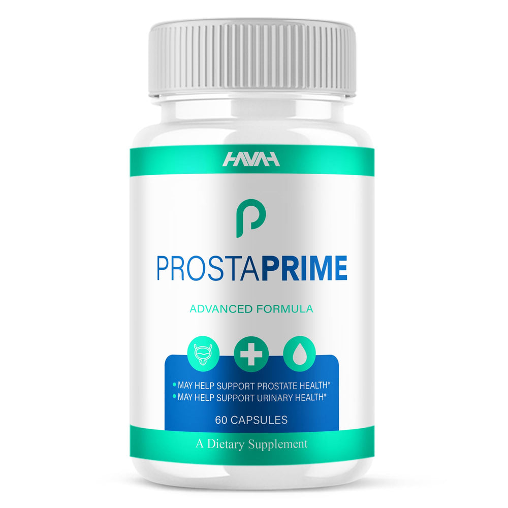 Havah ProstaPrime bottle front showing label for daily prostate support.
