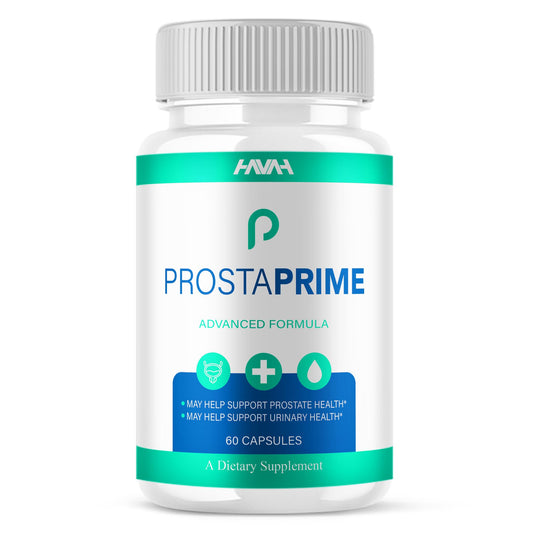 Havah ProstaPrime bottle front showing label for daily prostate support.