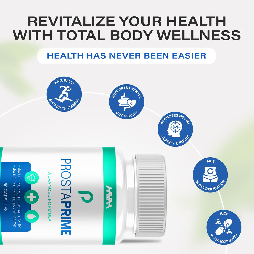 Havah ProstaPrime ingredients label hints at key nutrients for adult wellness.