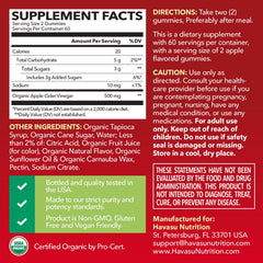 HAVASU Nutrition ACV Gummies bottle front for easy daily supplementation.