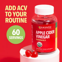HAVASU Nutrition vegan non-GMO ACV Gummies emphasize plant-based nutrition.