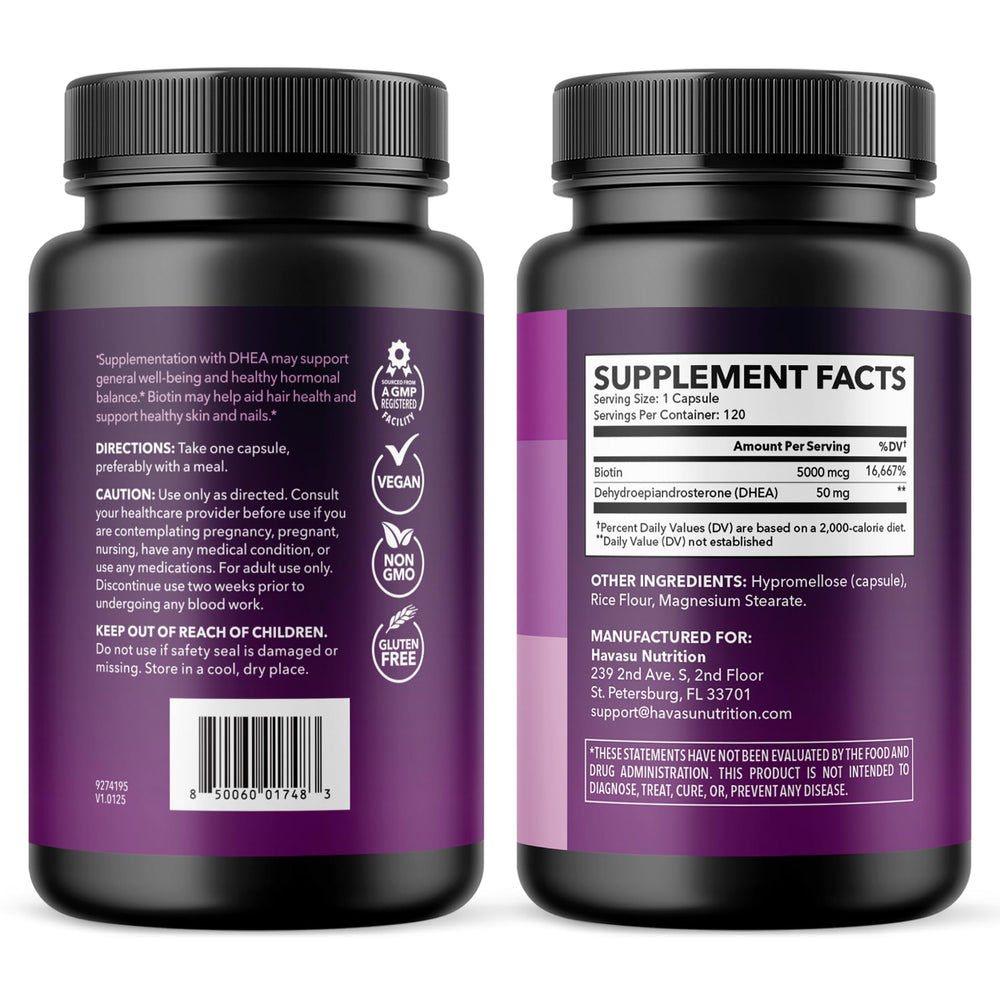 Daily-use setup with HAVASU NUTRITION DHEA Biotin supports a steady routine.
