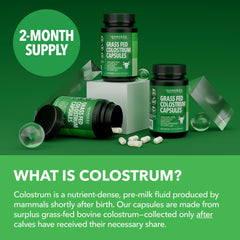 Havasu Nutrition grass-fed colostrum capsules non-GMO badge on bottle