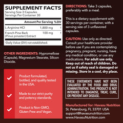 HAVASU NUTRITION capsules close-up highlights vegan, non-GMO formula for performance-friendly daily use
