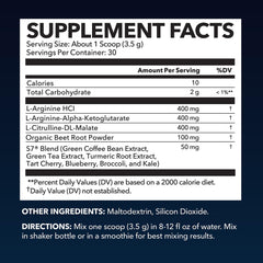 HAVASU NUTRITION L-Arginine Powder scoop included for precise pre-workout dosing.