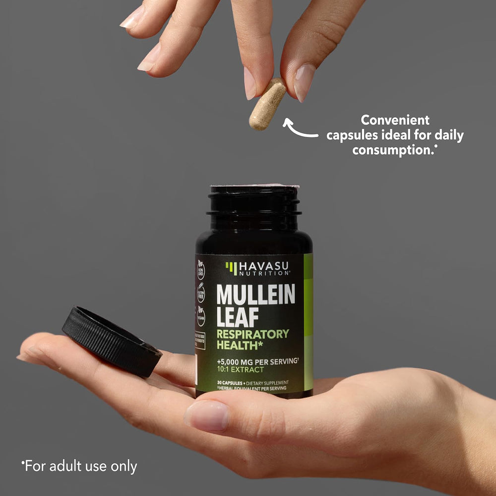 HAVASU Nutrition Mullein Leaf Capsules vegan gluten-free certification