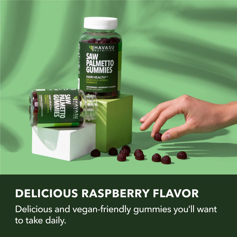 HAVASU Saw Palmetto Gummies with non GMO certification visible