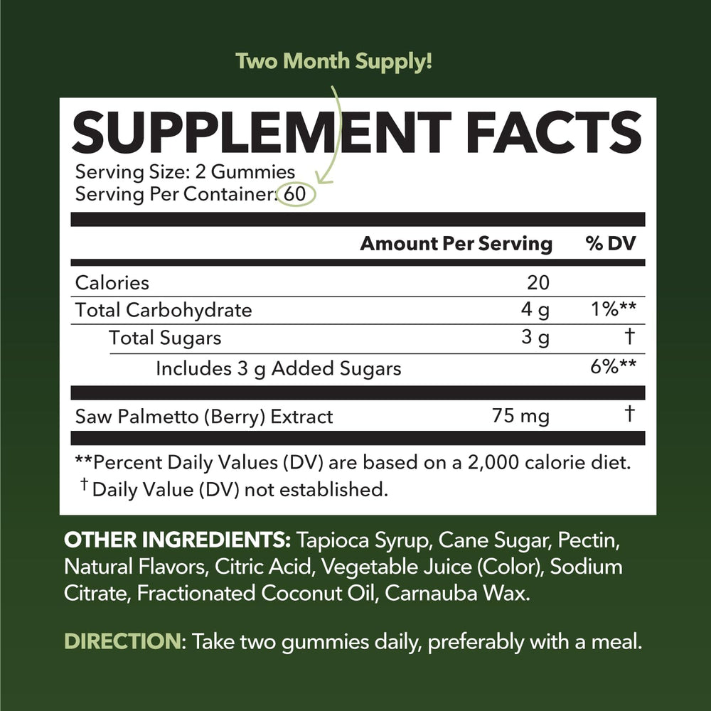 HAVASU Nutrition Saw Palmetto Gummies raspberry flavor package