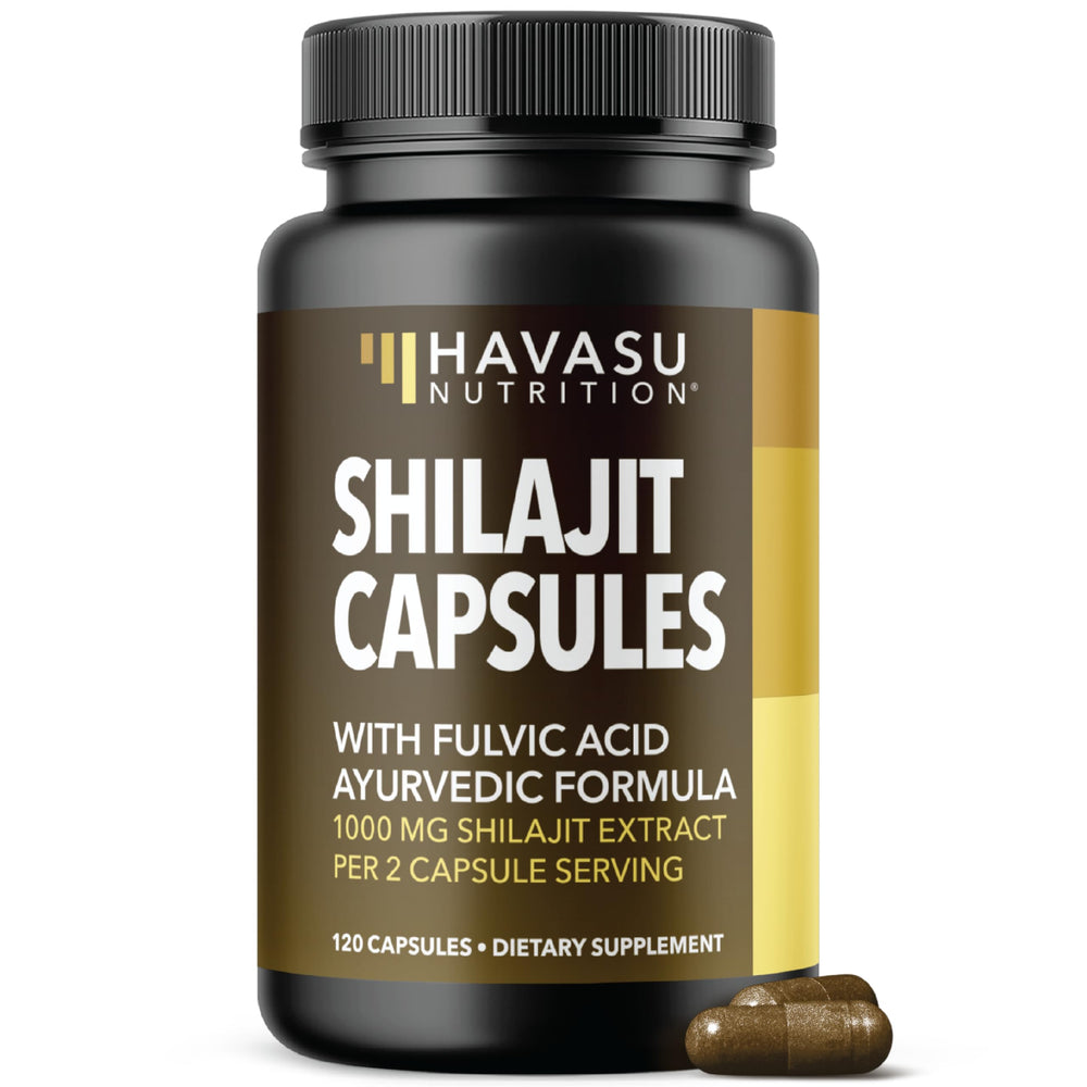 HAVASU NUTRITION Shilajit capsules 1000mg bottle — daily vitality support.