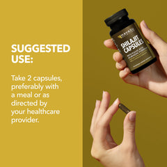 HAVASU NUTRITION Shilajit capsules in hand — easy daily swallowing.
