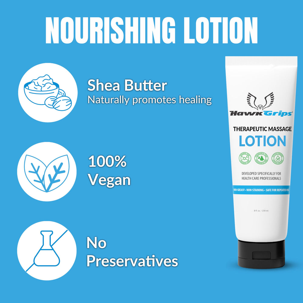 HawkGrips USA-made lotion with shea butter for daily therapy