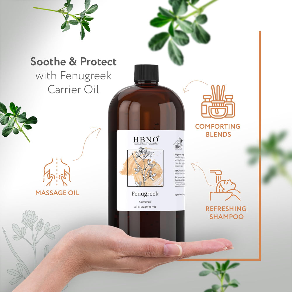 HBNO Fenugreek Oil in a diffuser setup for warm, herbal atmosphere.