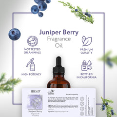 HBNO Juniper Berry Essential Oil suitable for cleaning, DIY projects, and soap making.