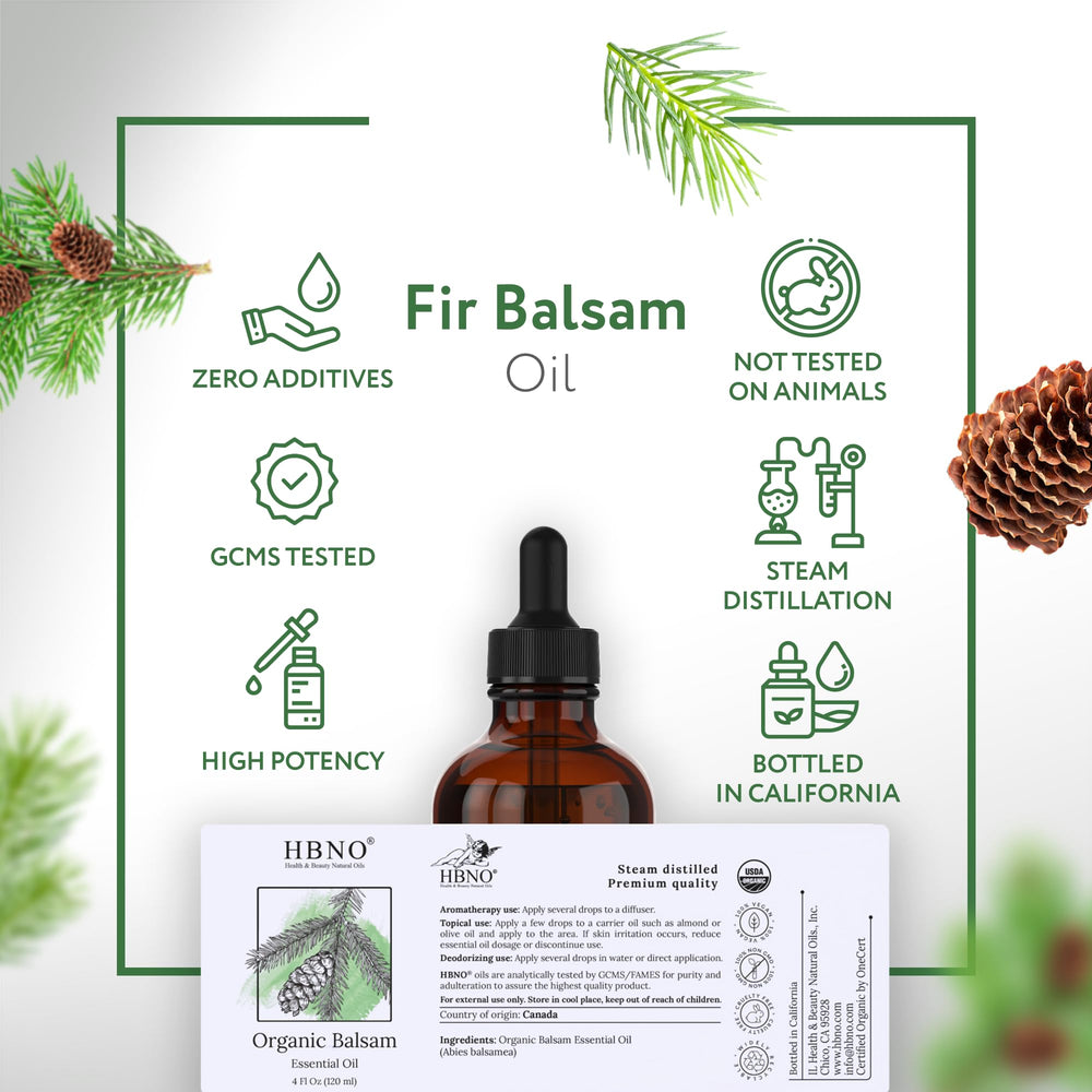 HBNO Fir Balsam oil dropper ready for blends