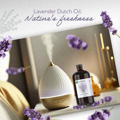 HBNO Lavender Dutch Oil ready to blend into body care routines in a craft setting.