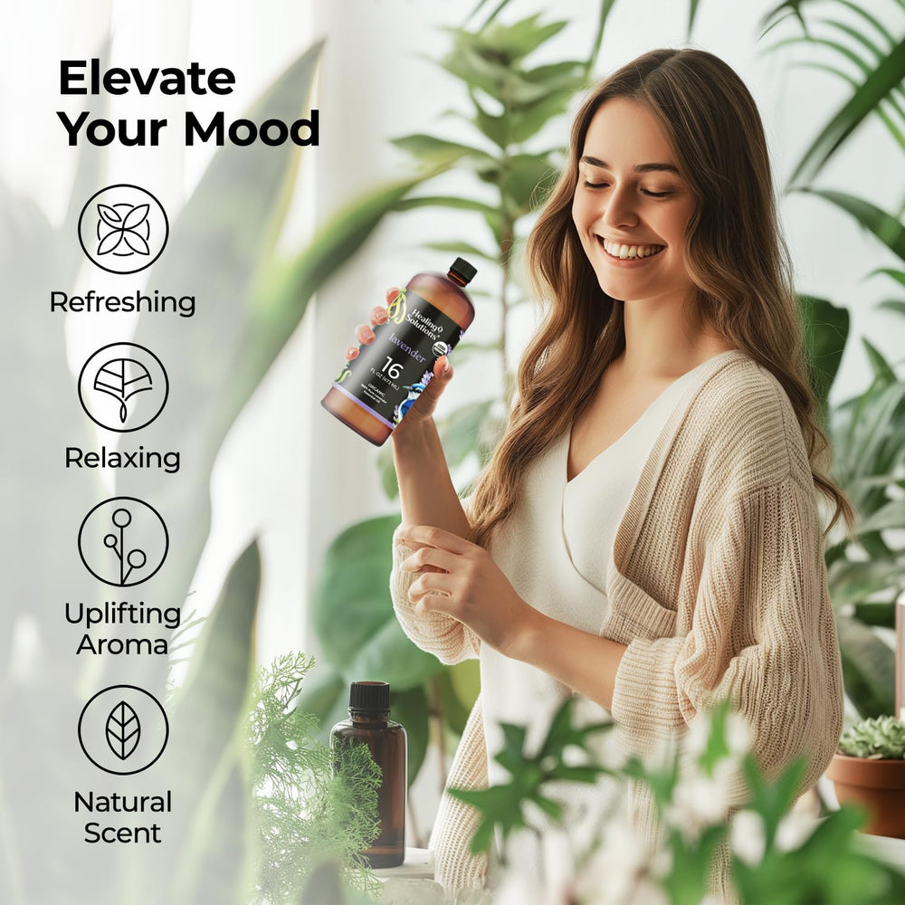 Healing Solutions lavender oil fabric refresh mist for soothing room scent.