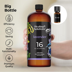 Healing Solutions lavender oil diffuser additive for relaxing atmosphere.