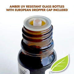 Healing Solutions cinnamon bark amber bottle for safe storage.