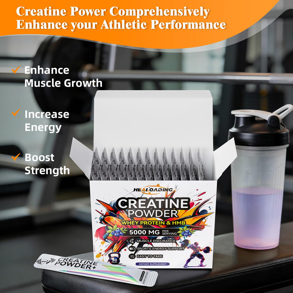 HEALOADING creatine monohydrate powder in a glass shows smooth texture and easy hydration.
