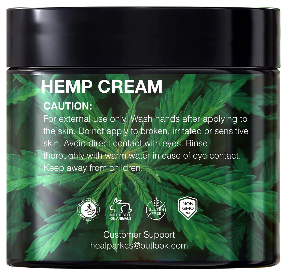 Healpark hemp cream menthol dispensing action suggests refreshing application.